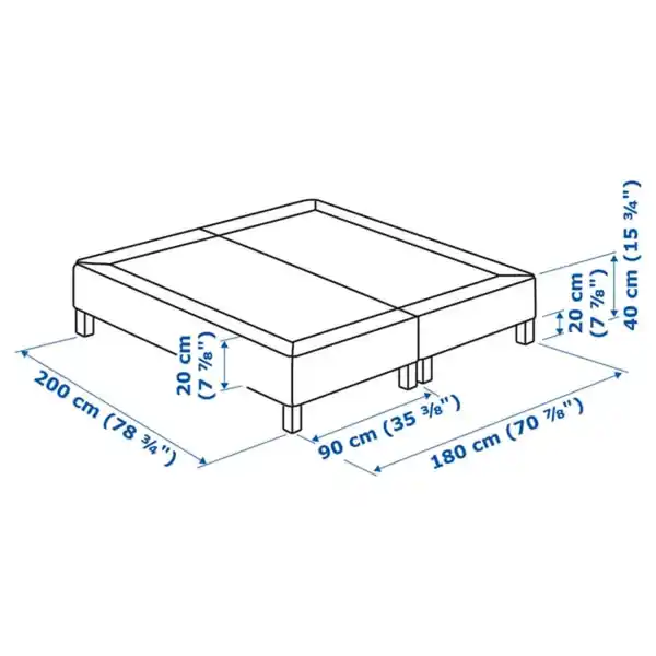 Bild 4 von ESPEVÄR Boxspring mit Beinen, dunkelgrau, 180x200 cm