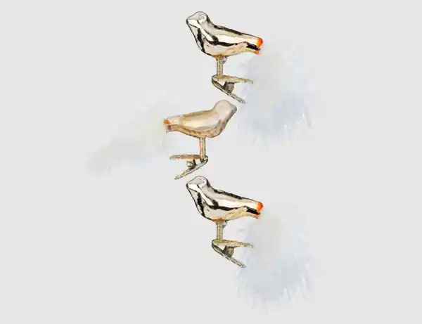 Bild 1 von Weihnachtsbaumschmuck Vogel Clipper Gold Glas 4,5cm matt & glänzend