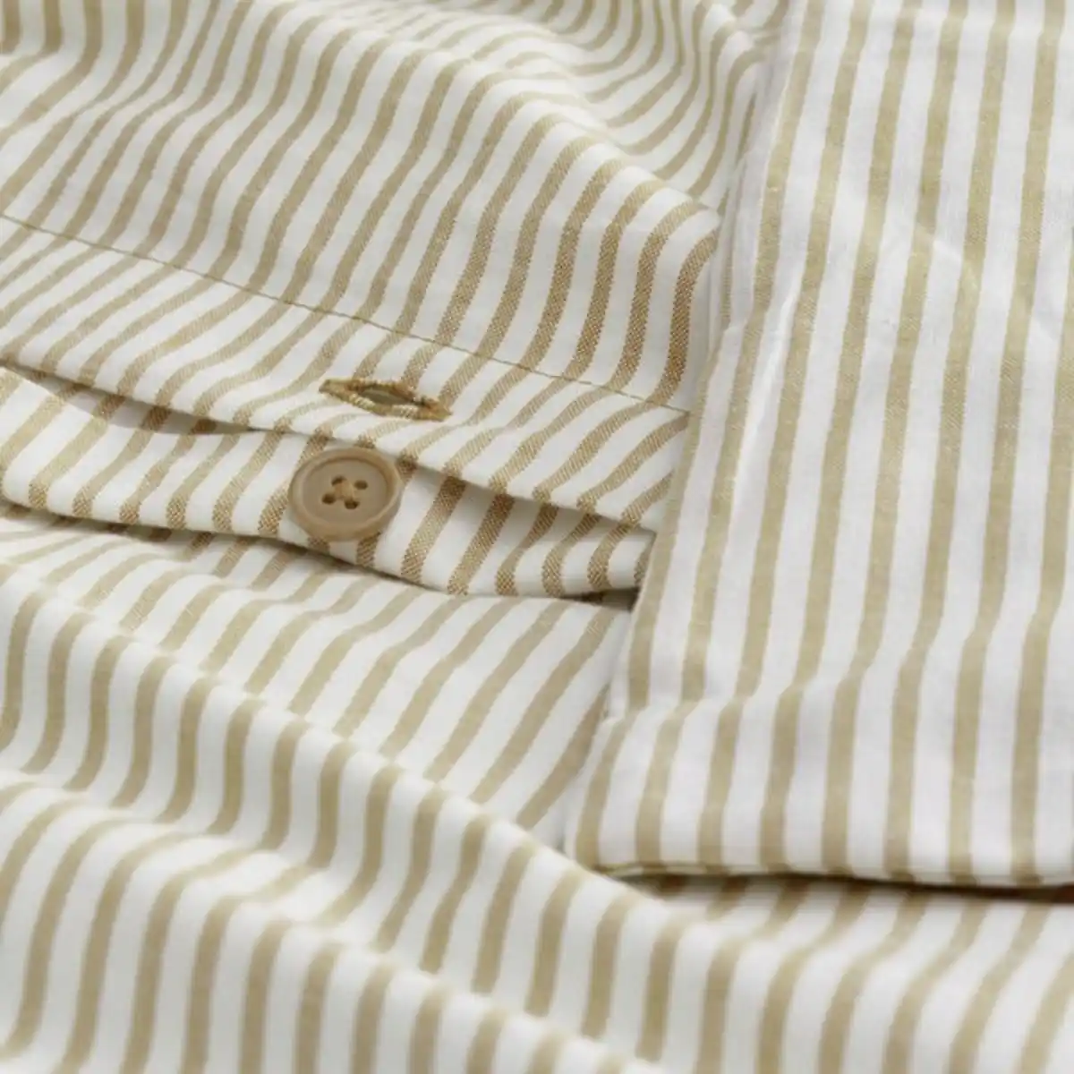 Bild 4 von SOLFIBBLA Bettwäsche-Set, 2-teilig, weiß beige/Streifen, 155x220/80x80 cm