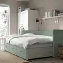 Bild 3 von HEMNES Tagesbettgestell/3 Schubladen, graugrün, 80x200 cm