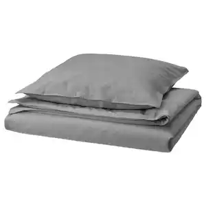 ÄNGSLILJA Bettwäsche-Set, 2-teilig, grau, 155x220/80x80 cm