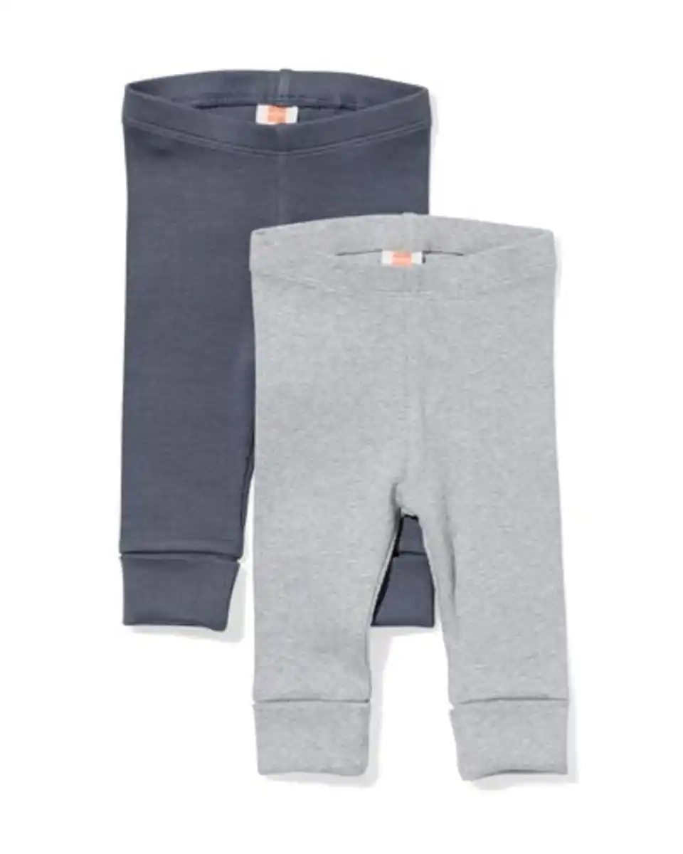 Bild 1 von Mitwachsende Babyleggings mit Rippstruktur – 2 Stück grau