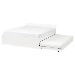 VIHALS Bettgestell mit 1Unterbett, weiß/Luröy, 140x200 cm