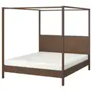 Bild 1 von YTTERVÅG Himmelbettgestell, graubraun/Leirsund, 180x200 cm