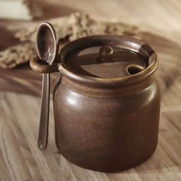 Bild 3 von KÖSSEBÄR Gefäß mit Löffel, braun, 0.3 l