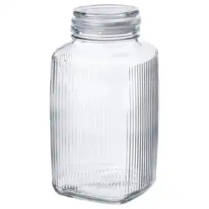 KÖSSEBÄR Dose mit Deckel, Klarglas, 3 l