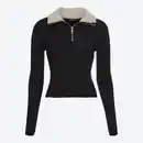Bild 2 von Damen-Pullover mit Kunstfell-Kragen