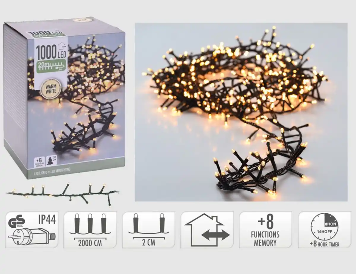 Bild 1 von Lichterkette 1000 LED Warmweiß In-& Outdoor 20m