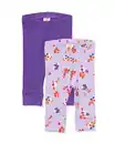 Bild 1 von Mitwachsende Babyleggings mit Rippstruktur und Blumen violett