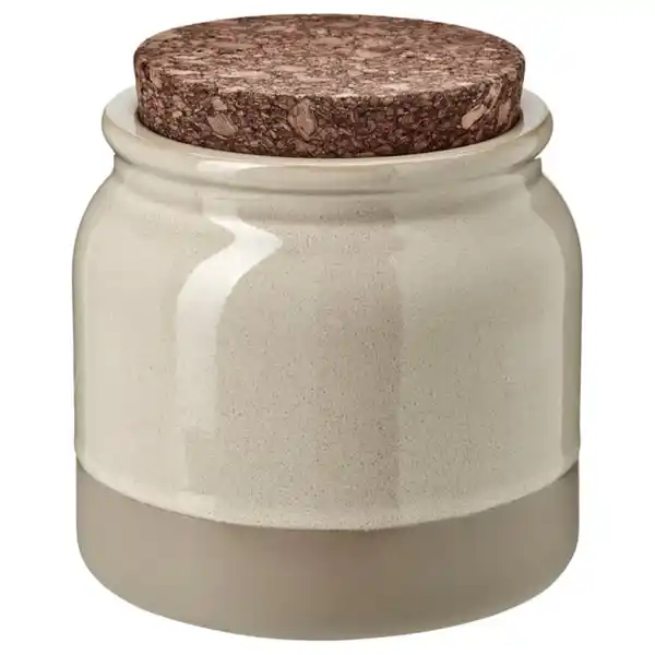 Bild 1 von BRUGDHAJ Dose mit Deckel, beige, 1 l