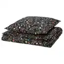 Bild 1 von BRUDKRUSBÄR Bettwäsche-Set, 2-teilig, schwarz bunt/Blumenmuster, 140x200/80x80 cm