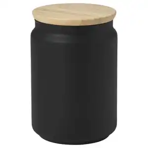 EKLATERA Dose mit Deckel, schwarz, 1 l