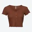 Bild 4 von Damen-T-Shirt mit Knopfleiste