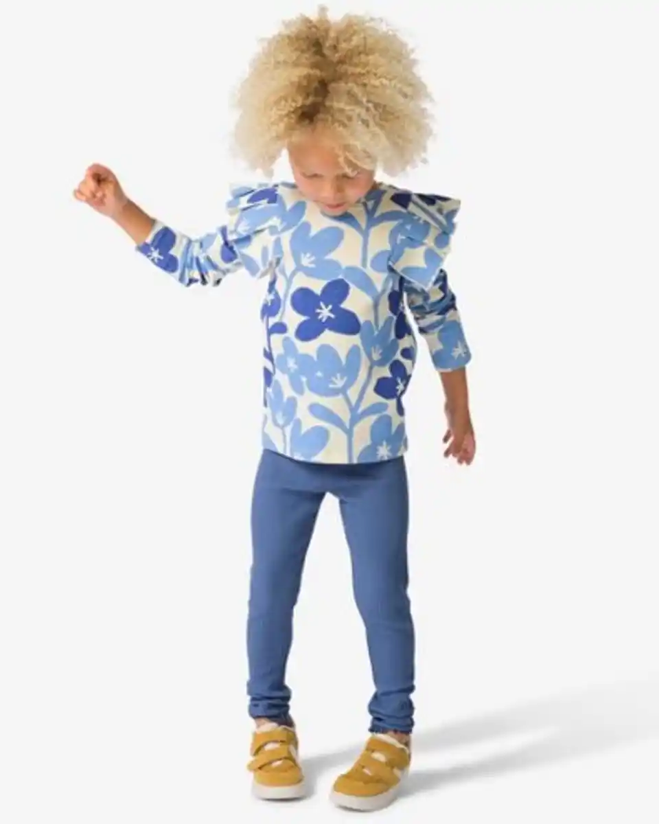 Bild 1 von Kinderleggings gerippt, einfarbig – 2 Stück blau