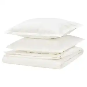 HAMPFLOCKEL Bettwäsche-Set, 3-teilig, weiß, 240x220/80x80 cm