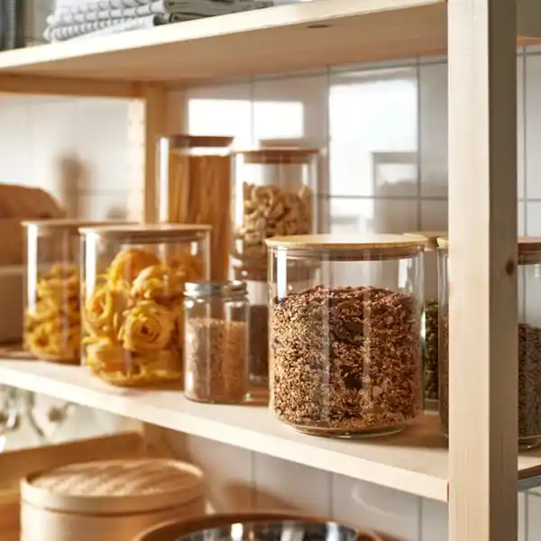 Bild 4 von EKLATANT Dose mit Deckel, Klarglas/Bambus, 2.3 l