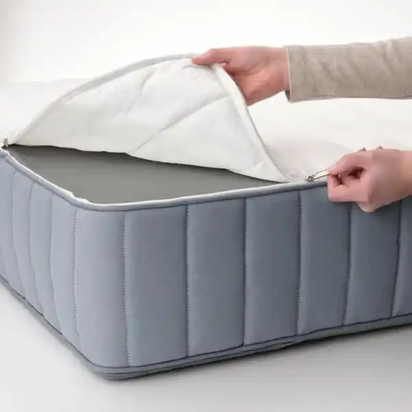 Bild 4 von ESPEVÄR/VALEVÅG Boxbett, weiß/fest hellblau, 160x200 cm