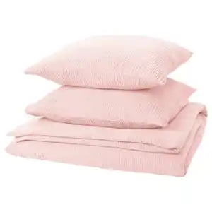 SCHERSMIN Bettwäsche-Set, 3-teilig, blassrosa, 240x220/80x80 cm