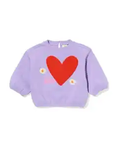 Baby-Sweater mit Herzen violett