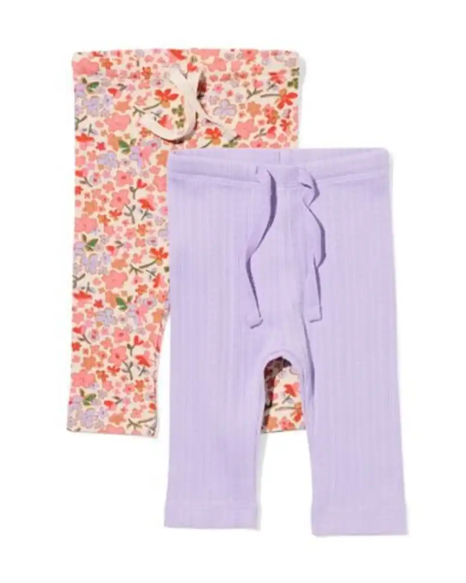 Bild 1 von Babyleggings mit Blumen – 2 Stück violett