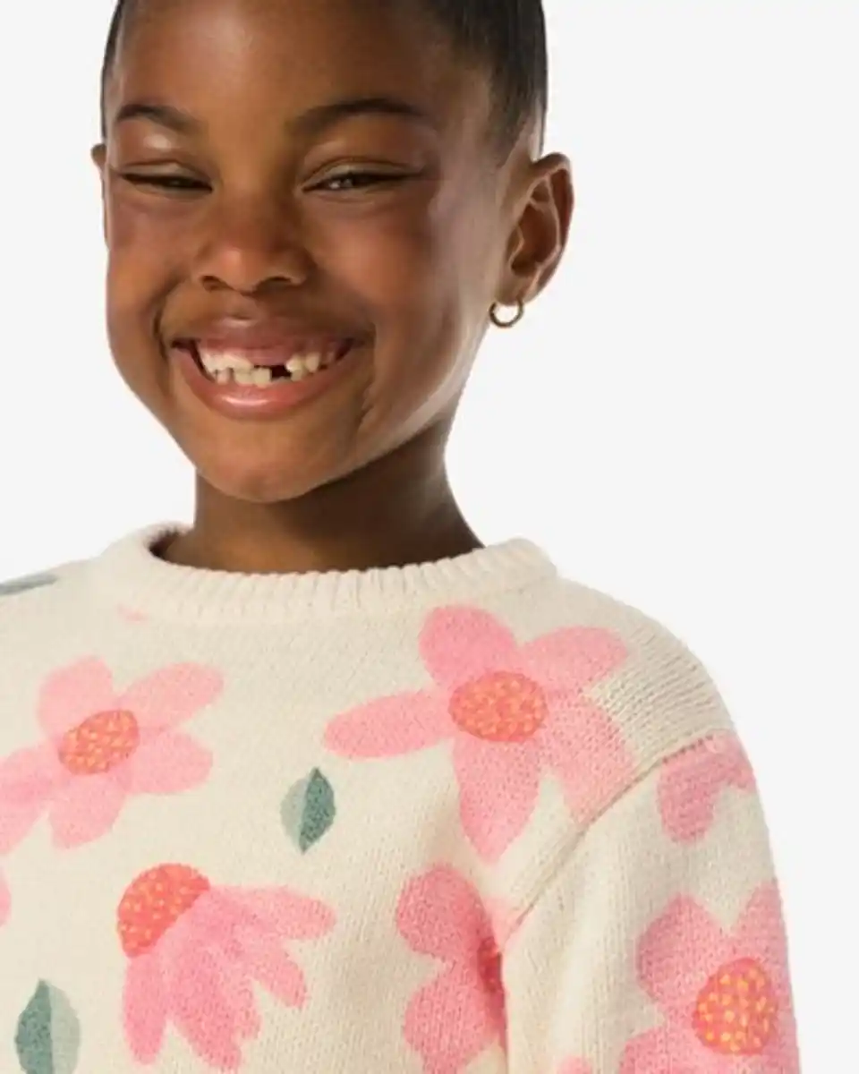 Bild 4 von Kinderpullover, Blumen ecru