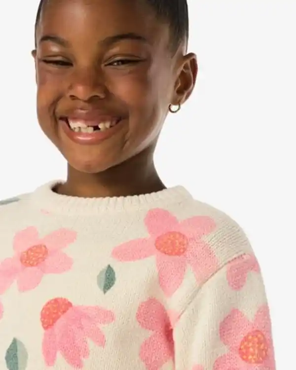 Bild 4 von Kinderpullover, Blumen ecru