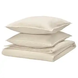 RUNDHAGTORN Bettwäsche-Set, 3-teilig, beige, 240x220/80x80 cm