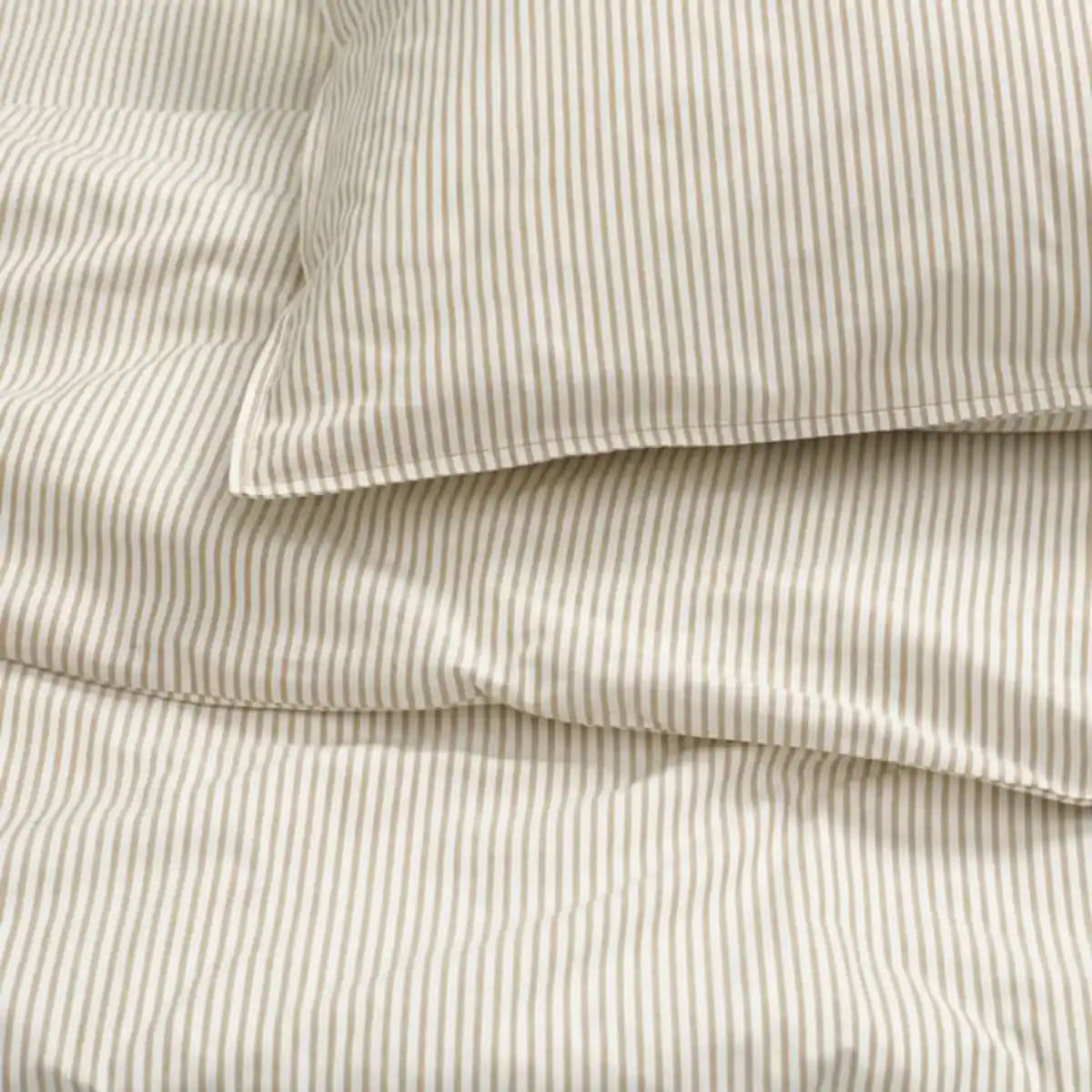 Bild 2 von SOLFIBBLA Bettwäsche-Set, 2-teilig, weiß beige/Streifen, 140x200/80x80 cm
