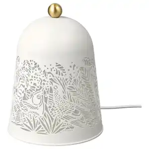 SOLSKUR Tischleuchte, LED, weiß/messingfarben