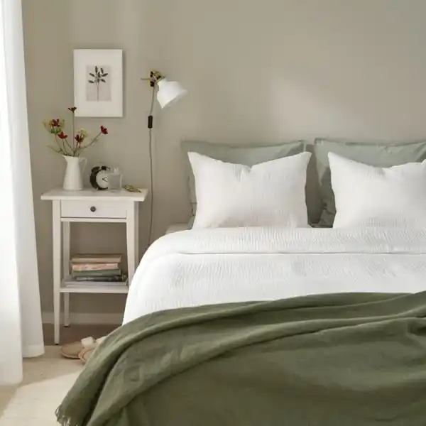 Bild 3 von SCHERSMIN Bettwäsche-Set, 2-teilig, weiß, 155x220/80x80 cm