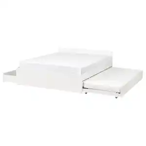 VIHALS Bettgestell+2Bettkästen/1Unterbett, weiß/Luröy, 140x200 cm