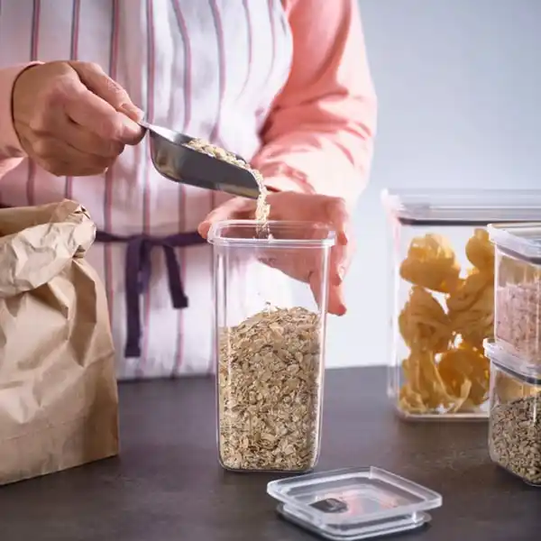 Bild 3 von KORALLVIPPA Vorratsbehälter mit Deckel, 6er-Set, transparent