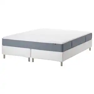 ESPEVÄR/VESTERÖY Boxbett, weiß/fest hellblau, 180x200 cm