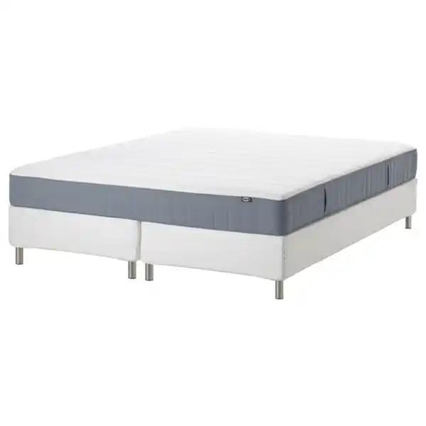 Bild 1 von ESPEVÄR/VESTERÖY Boxbett, weiß/fest hellblau, 180x200 cm