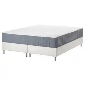 ESPEVÄR/VÅGSTRANDA Boxbett, weiß/fest hellblau, 160x200 cm