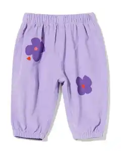 Babyhose aus Kord mit Blumen violett