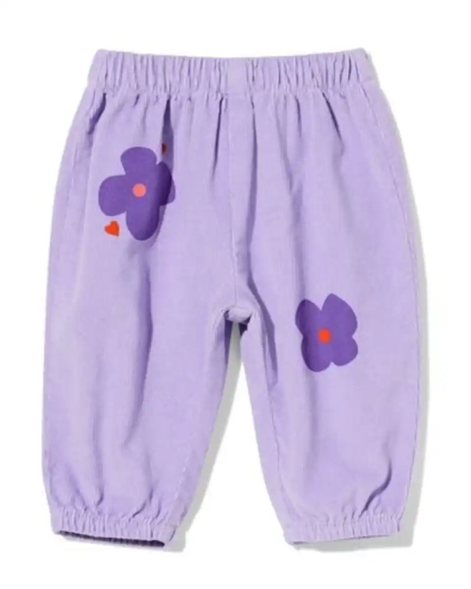 Bild 1 von Babyhose aus Kord mit Blumen violett