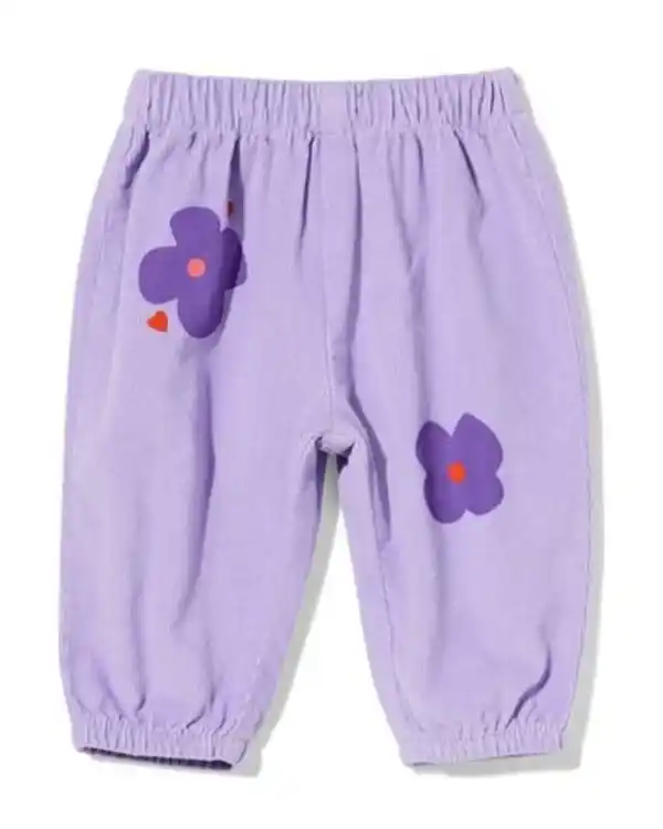 Bild 1 von Babyhose aus Kord mit Blumen violett