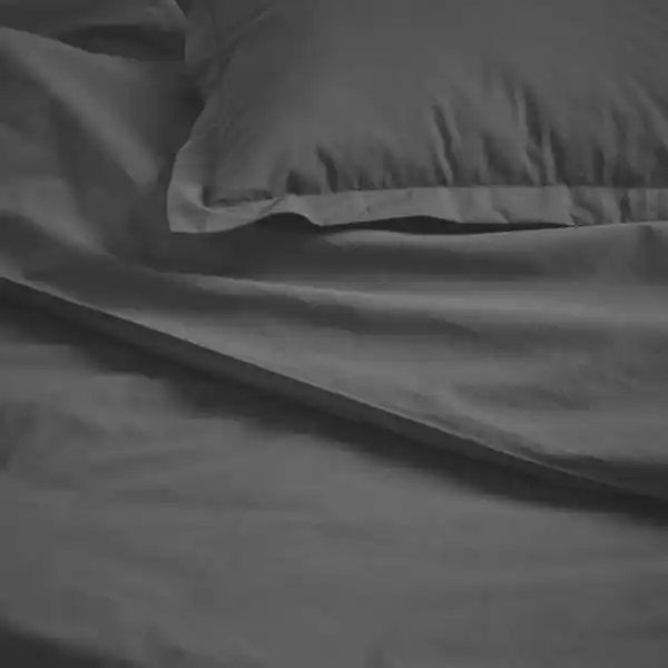 Bild 2 von HAMPFLOCKEL Bettwäsche-Set, 2-teilig, dunkelgrau, 140x200/80x80 cm