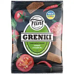 Snack aus Roggenmischbrot mit Tomaten- und Chiligeschmack
