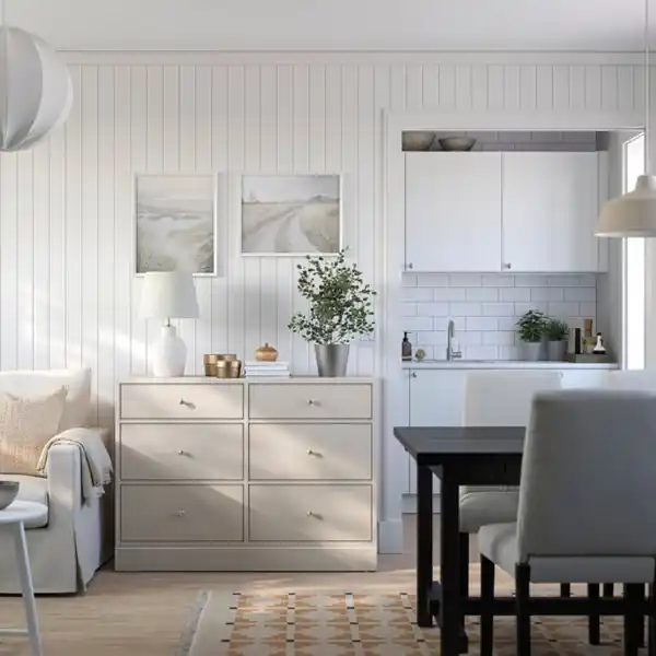 Bild 3 von HAVSTA Kommode mit 6 Schubladen, graubeige, 121x47x89 cm