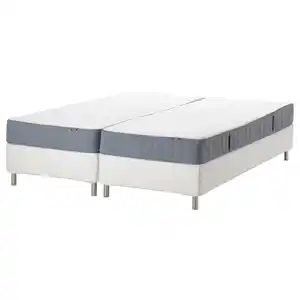 ESPEVÄR/VESTMARKA Boxbett, weiß/fest hellblau, 180x200 cm