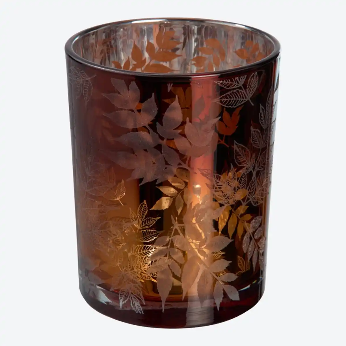 Bild 2 von Kerzenglas mit Blätterdesign, ca. 8/12,5 cm
