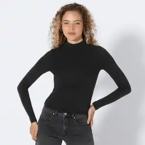 Damen-Langarmshirt mit Stehkragen