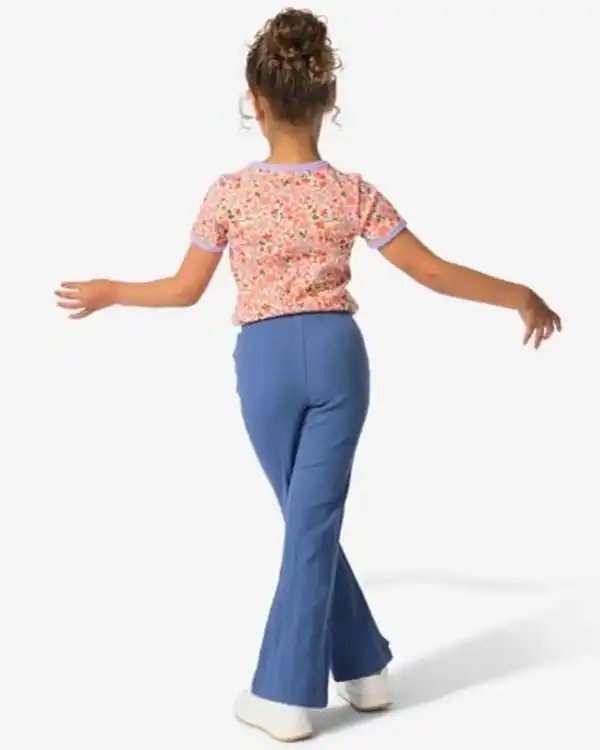 Bild 4 von Ausgestellte Kinderleggings mit Rippstruktur blau