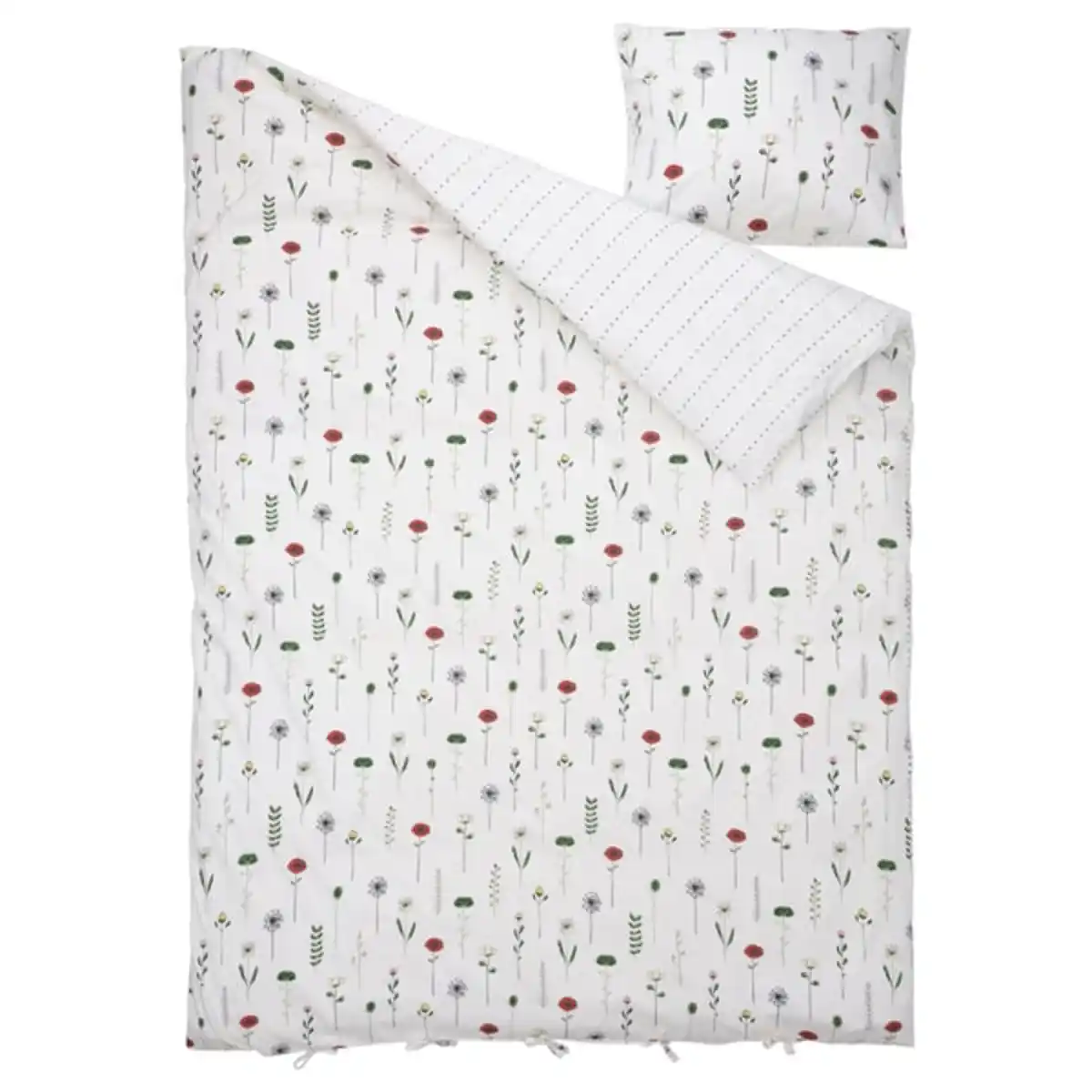 Bild 2 von NATTSLÄNDA Bettwäsche-Set, 2-teilig, Blumenmuster bunt, 140x200/80x80 cm