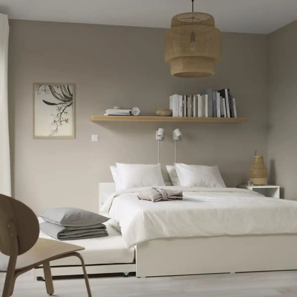 Bild 3 von VIHALS Bettgestell mit 1Unterbett, weiß/Luröy, 140x200 cm