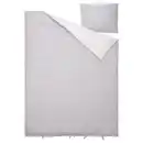 Bild 2 von NATTSLÄNDA Bettwäsche-Set, 2-teilig, Blumenmuster grau/weiß, 140x200/80x80 cm