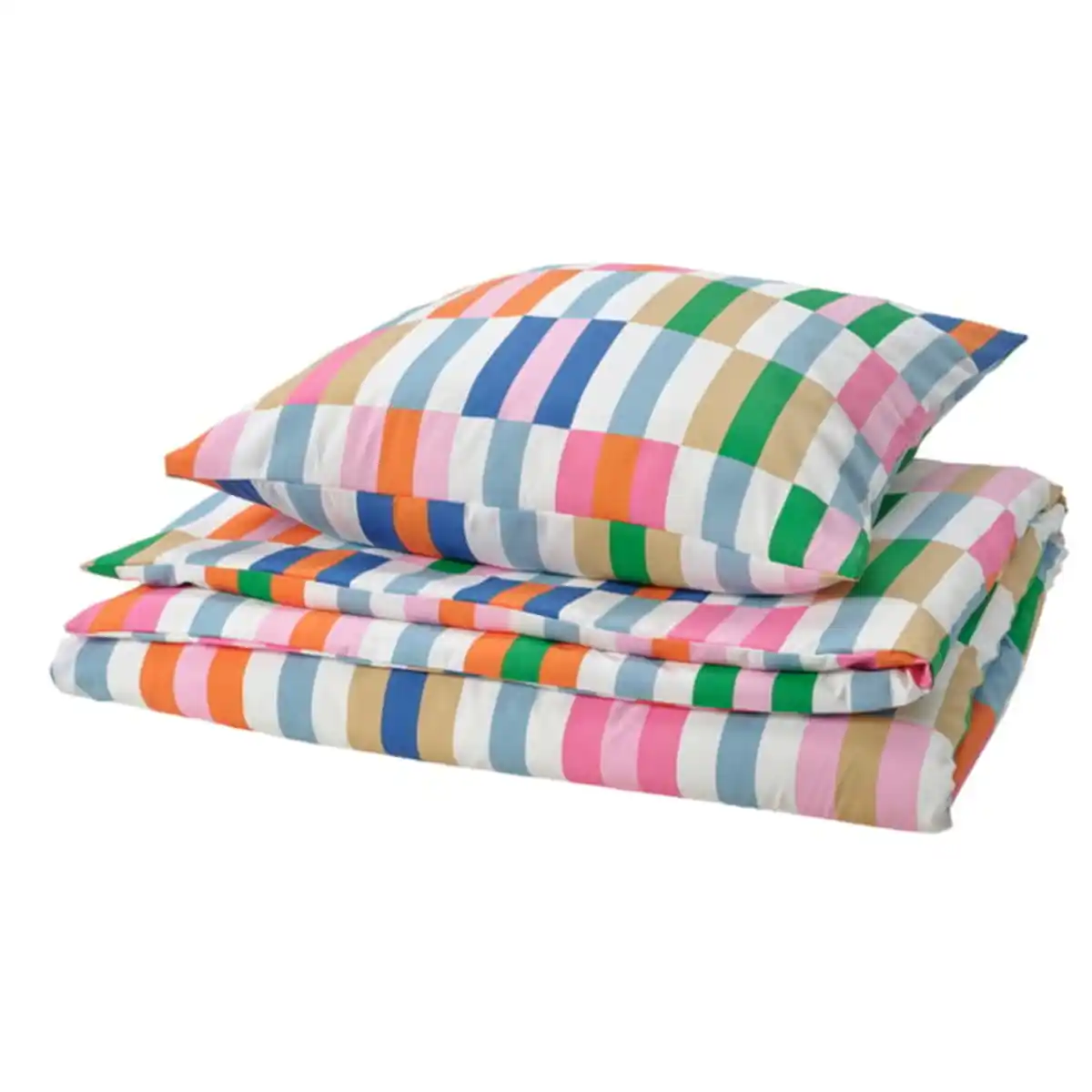 Bild 1 von KLIBBKORSÖRT Bettwäsche-Set, 2-teilig, bunt, 155x220/80x80 cm