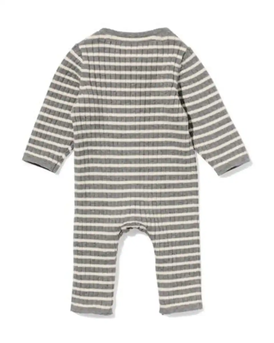 Bild 2 von Newborn-Playsuit gestreift grau